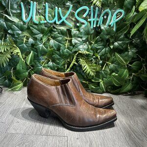 Lucchese Charlie Horse Women's Mules 7.5 B Western Brown Leather